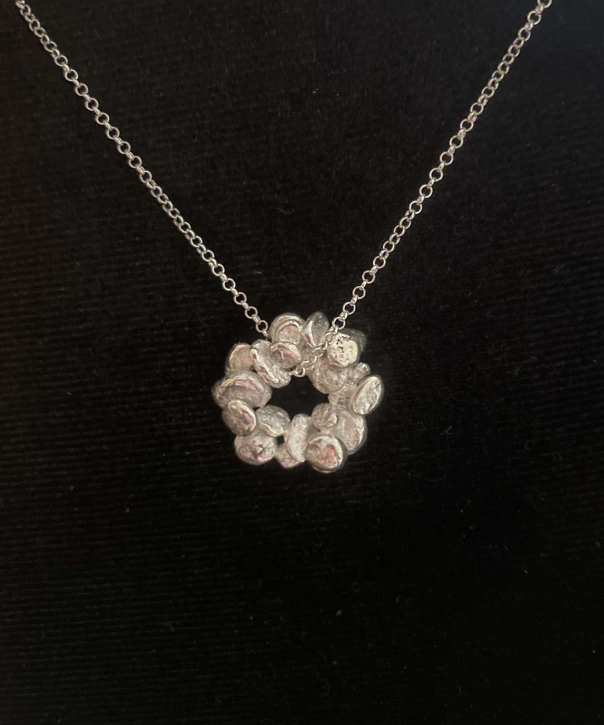 Unique silver pendant with silver chain