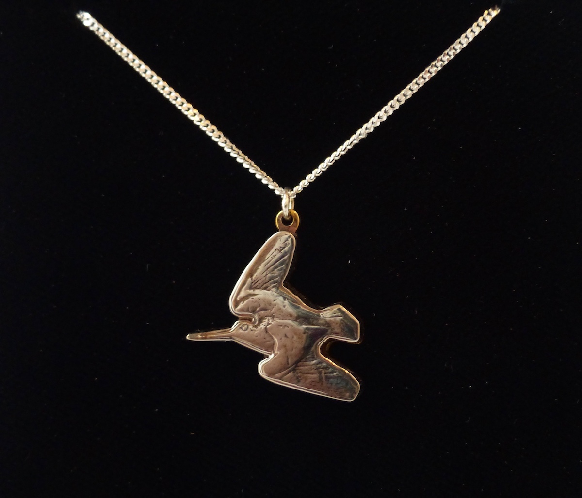 Irish Woodcock Silver Coin Pendant