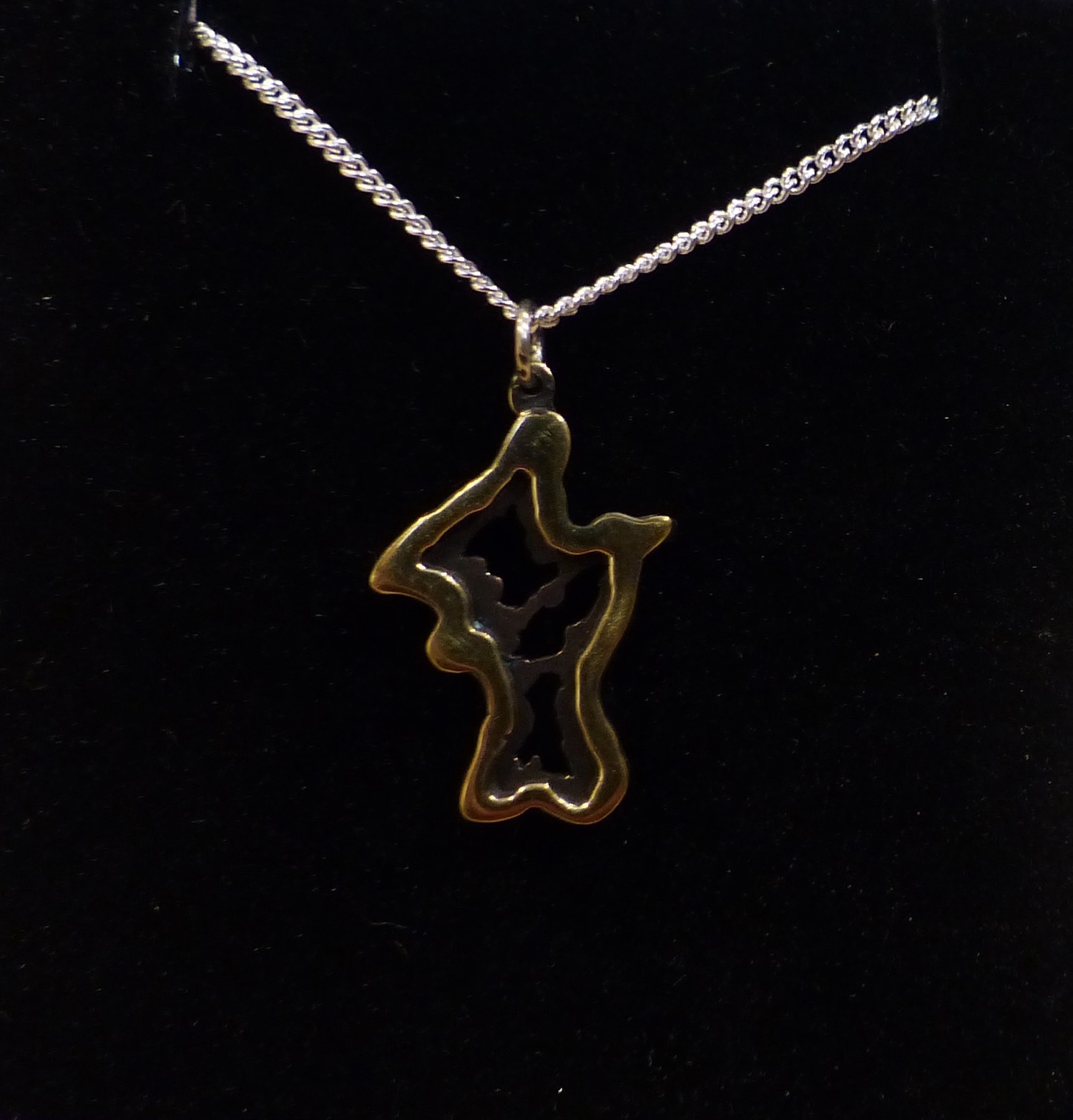 Squiggle pendant with silver chain