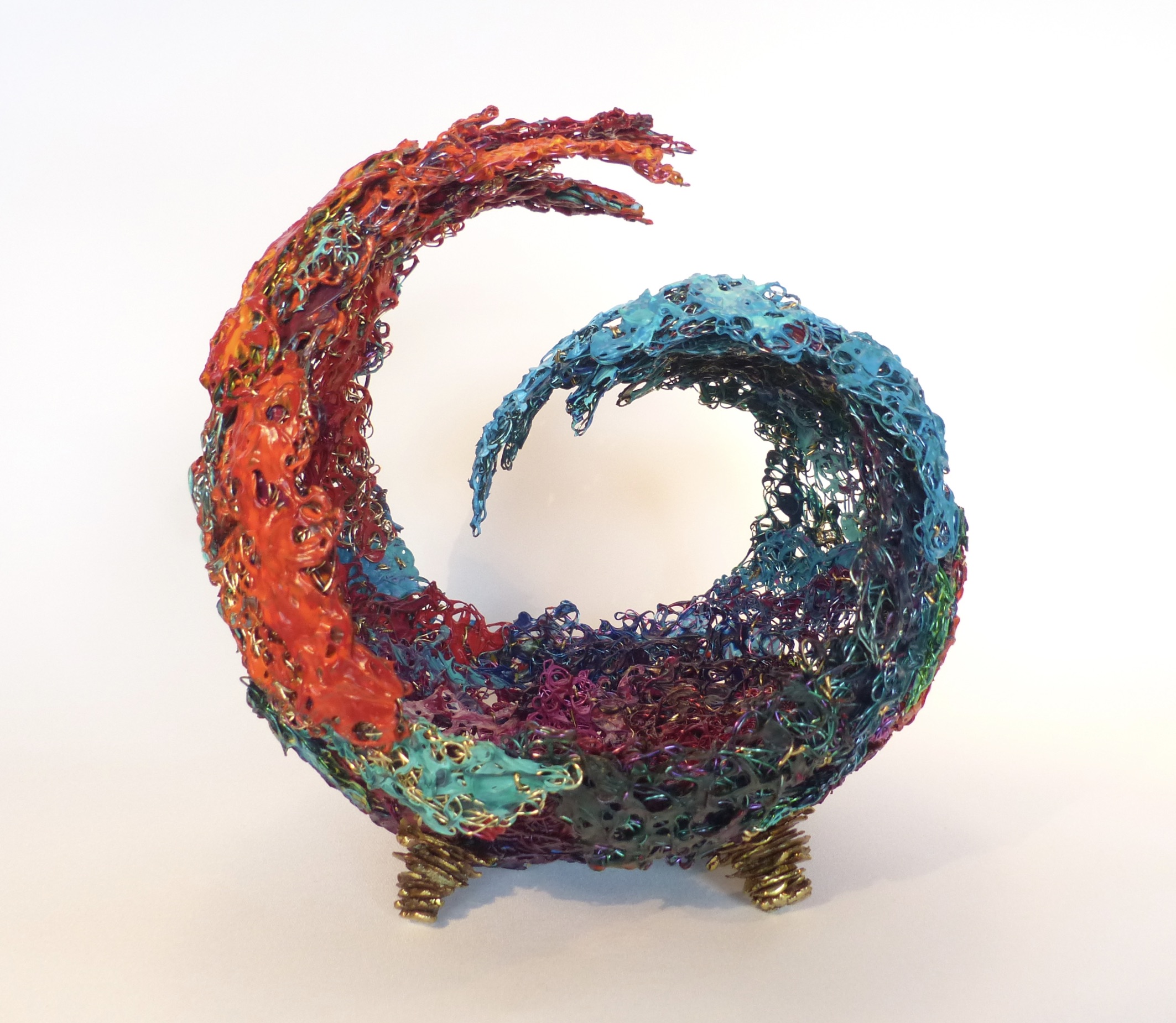 A circle of waves rising from pain